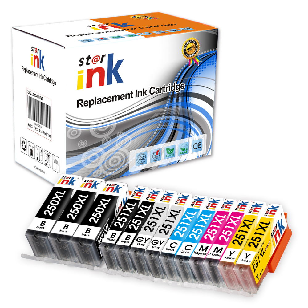 Starink Compatible Ink Cartridge Canon CC-250XL-BK  、251XL-C、M、Y