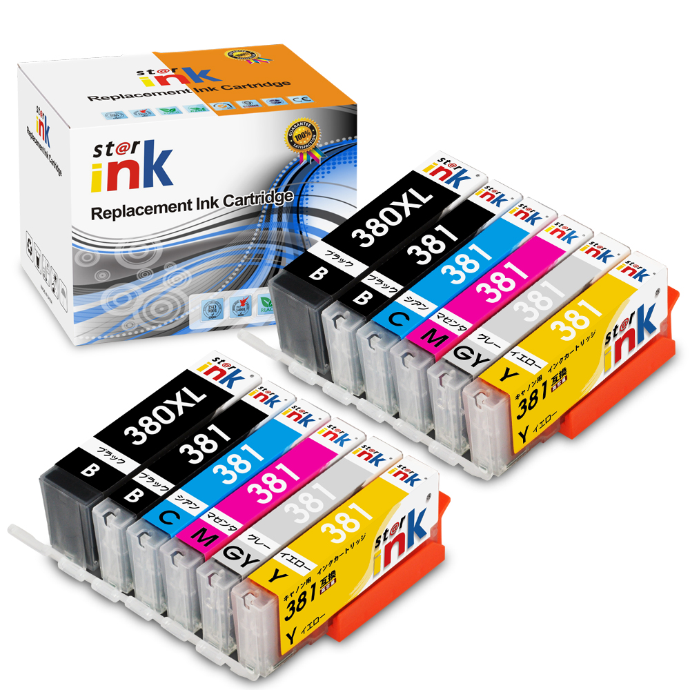 Starink Compatible Ink Cartridge Canon-BCI-380XLBK、381BK、381C、381M、381GY、381Y