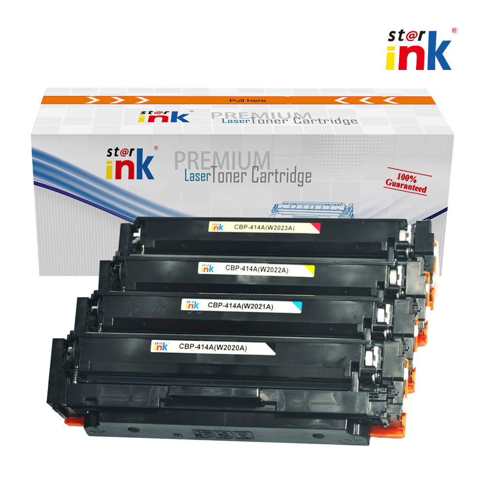 Starink Compatible HP 414A(W2020A)/2.4K-BK 414A(W2021A)/2.1K-C 414A(W2022A)/2.1K-Y 414A(W2023A)/2.1K-M