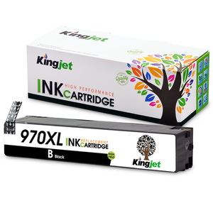 Kingjet 1 Pack 970XL Black Ink Cartridge CN625AM High Yield Replacement with UPDATED Chip for Officejet Pro X576dw X451dn X451dw X476dw X476dn X551dw
